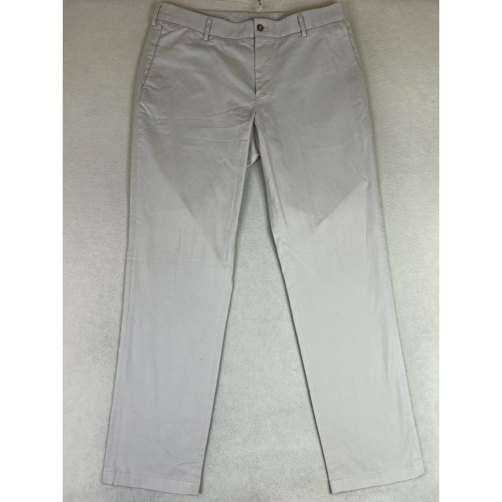 J.Hilburn Mens 38x33 Beige Chino Pants Straight Leg Cotton Stretch Casual